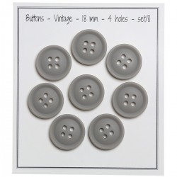 Boutons Vintage - Grey - Plusieurs Tailles