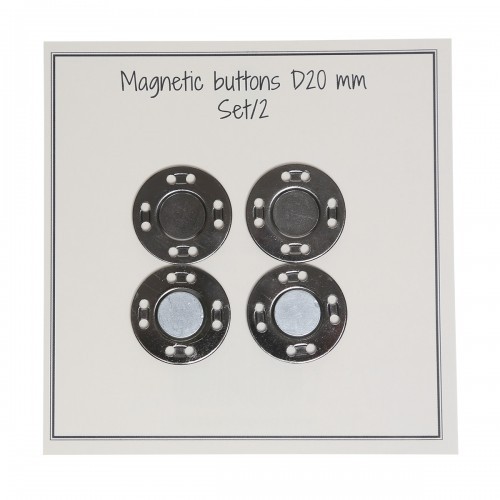 Go Handmade - Magneetknopen - 20 mm - Grey