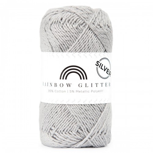 Hobbii - Rainbow 8/4 Glitter Silver - Light Grey Silver (016)