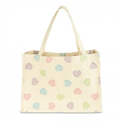 Hobbii - Shopper in tela con chiusura a lacci - Cuori